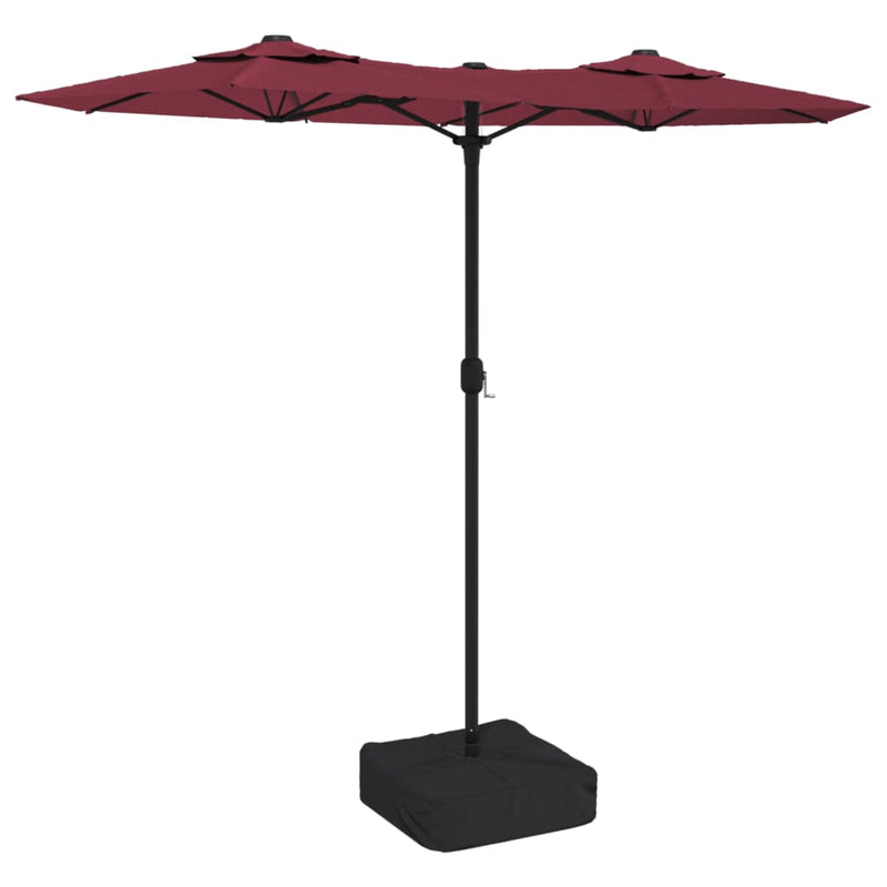 Afbeelding laden in galerijviewer, Vidaxl parasol dubbel dak 316x145 cm bordeauxrood
