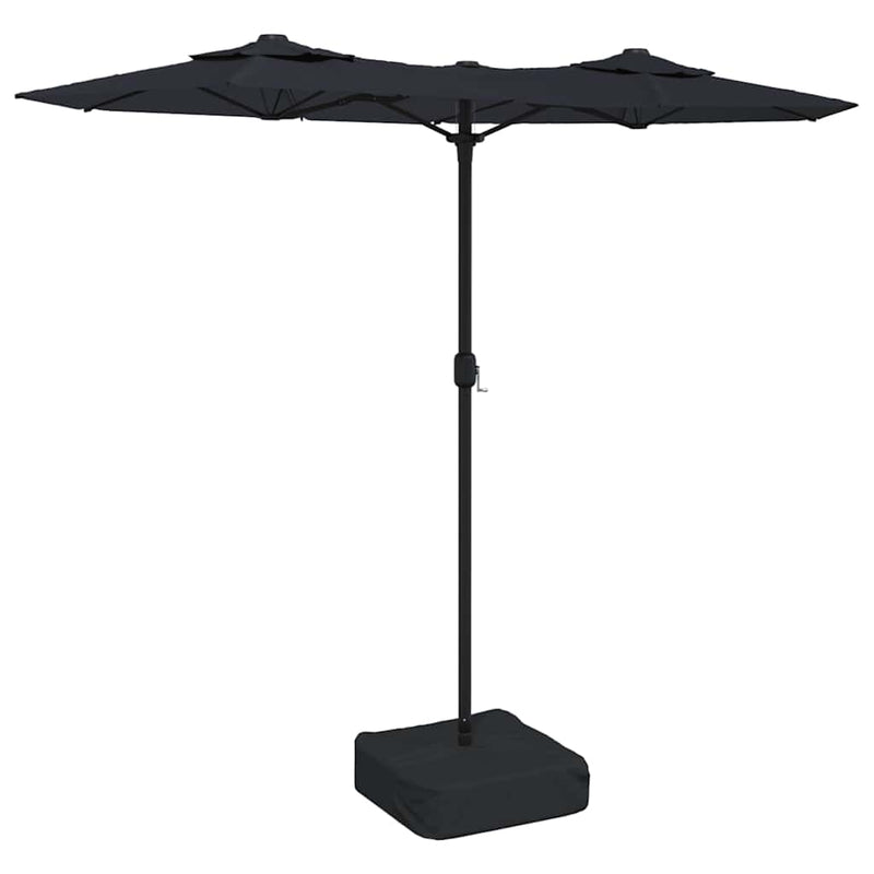 Afbeelding laden in galerijviewer, Vidaxl parasol dubbel dak 316x145 cm zwart

