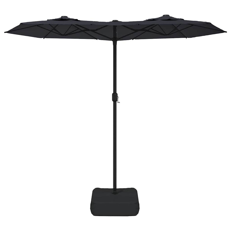 Afbeelding laden in galerijviewer, Vidaxl parasol dubbel dak 316x145 cm zwart
