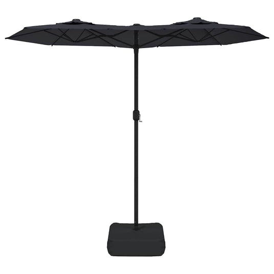Vidaxl parasol dubbel dak 316x145 cm zwart