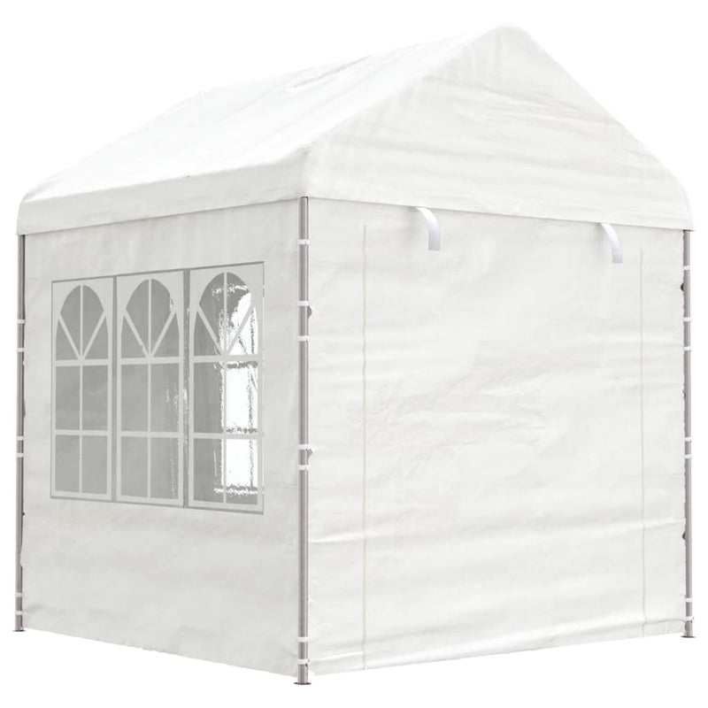 Afbeelding laden in galerijviewer, VidaXL Prieel met dak 8,92x2,28x2,69 m polyetheen wit
