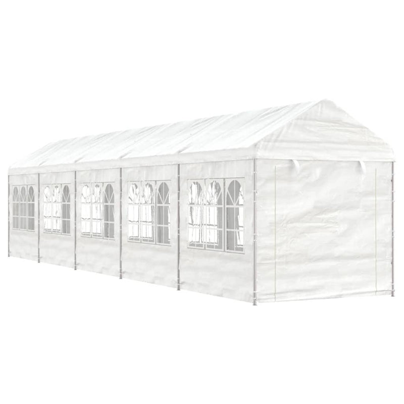Afbeelding laden in galerijviewer, VidaXL Prieel met dak 11,15x2,28x2,69 m polyetheen wit
