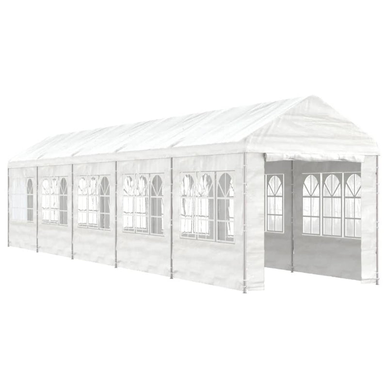 Afbeelding laden in galerijviewer, VidaXL Prieel met dak 11,15x2,28x2,69 m polyetheen wit
