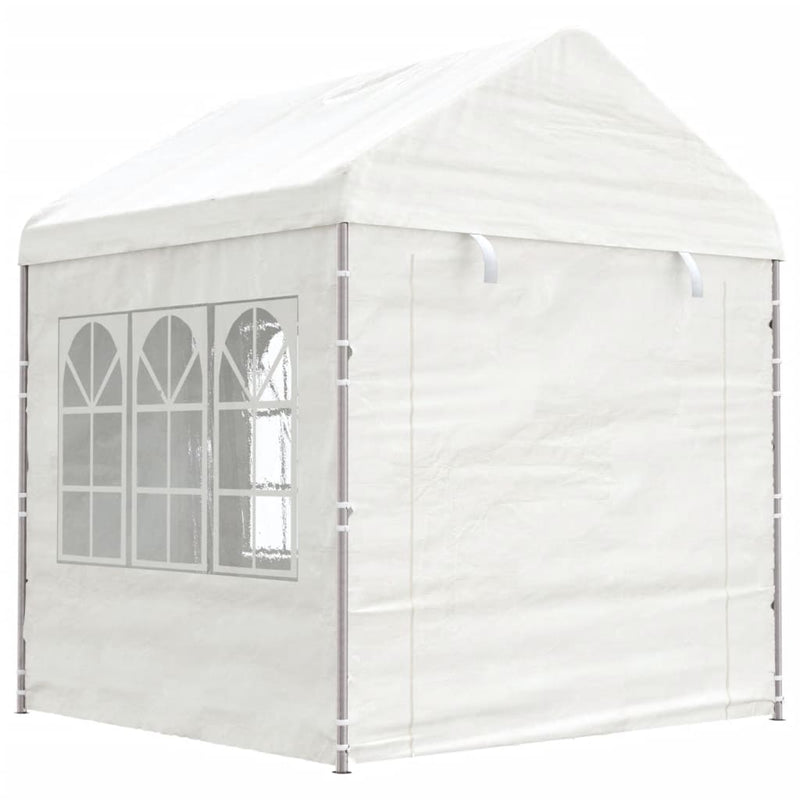 Afbeelding laden in galerijviewer, VidaXL Prieel met dak 11,15x2,28x2,69 m polyetheen wit
