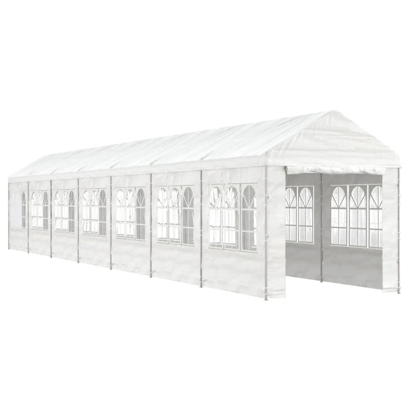 Afbeelding laden in galerijviewer, VidaXL Prieel met dak 15,61x2,28x2,69 m polyetheen wit
