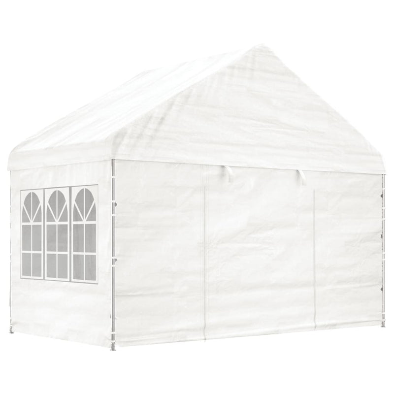 Afbeelding laden in galerijviewer, VidaXL Prieel met dak 8,92x4,08x3,22 m polyetheen wit
