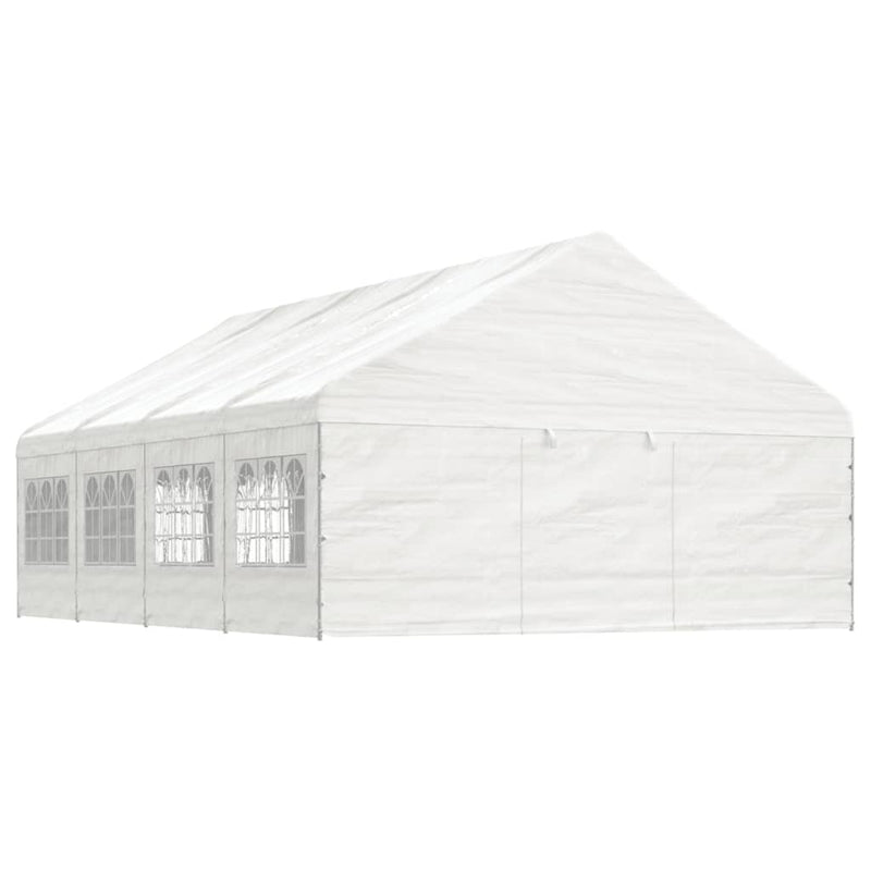 Afbeelding laden in galerijviewer, VidaXL Prieel met dak 8,92x5,88x3,75 m polyetheen wit

