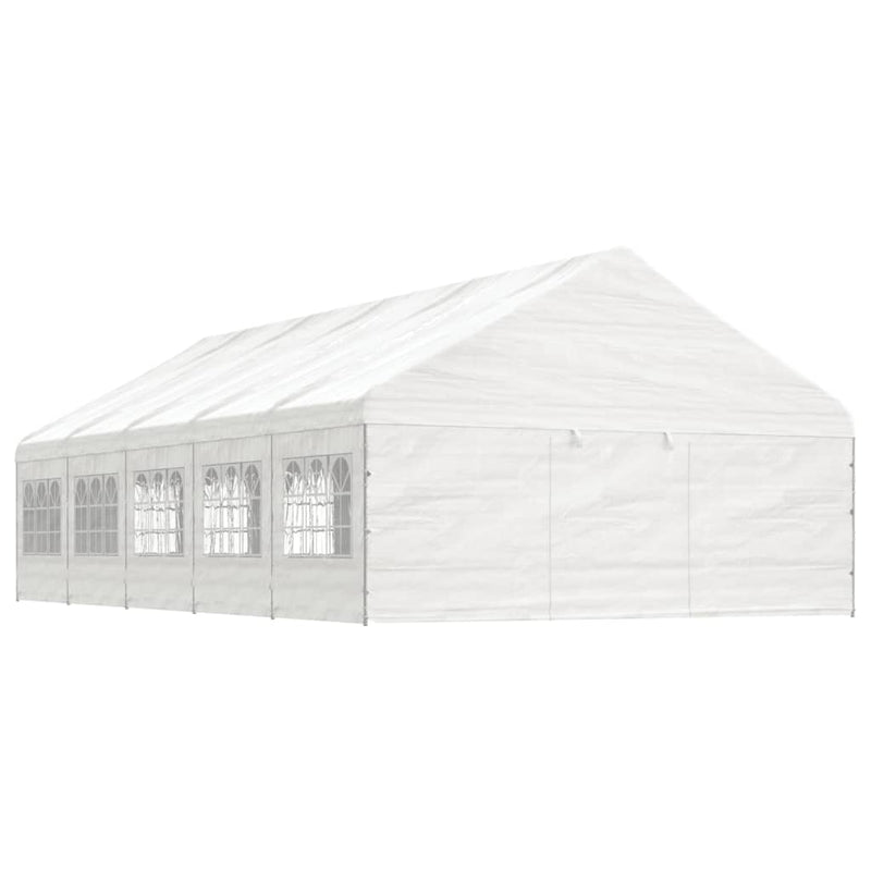 Afbeelding laden in galerijviewer, VidaXL Prieel met dak 11,15x5,88x3,75 m polyetheen wit
