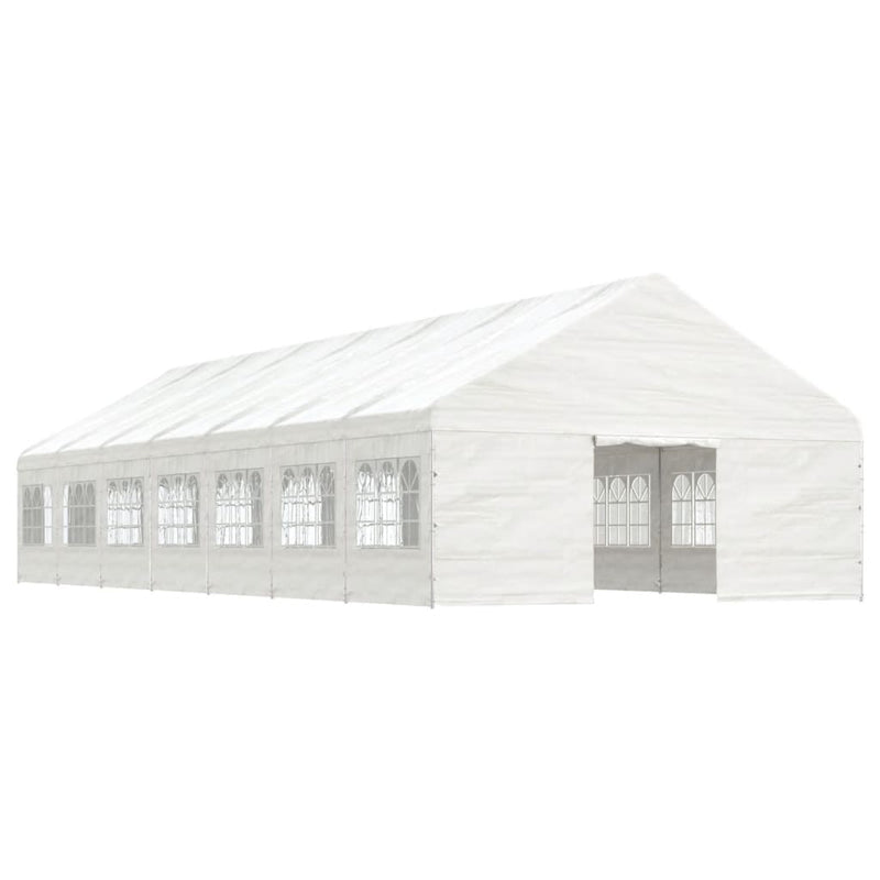 Afbeelding laden in galerijviewer, VidaXL Prieel met dak 15,61x5,88x3,75 m polyetheen wit
