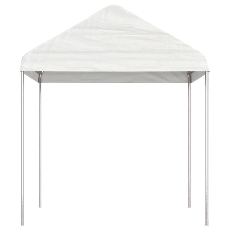 Afbeelding laden in galerijviewer, Vidaxl prieel met dak 4,46x2,28x2,69 m polyetheen wit
