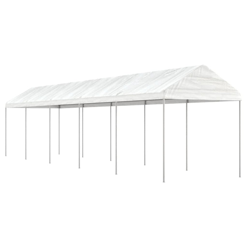 Afbeelding laden in galerijviewer, VidaXL Prieel met dak 11,15x2,28x2,69 m polyetheen wit
