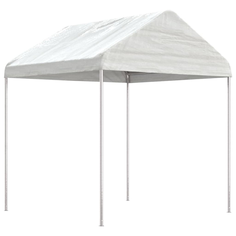 Afbeelding laden in galerijviewer, VidaXL Prieel met dak 13,38x2,28x2,69 m polyetheen wit
