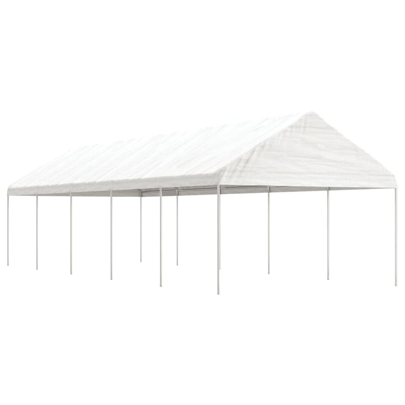Afbeelding laden in galerijviewer, VidaXL Prieel met dak 11,15x4,08x3,22 m polyetheen wit
