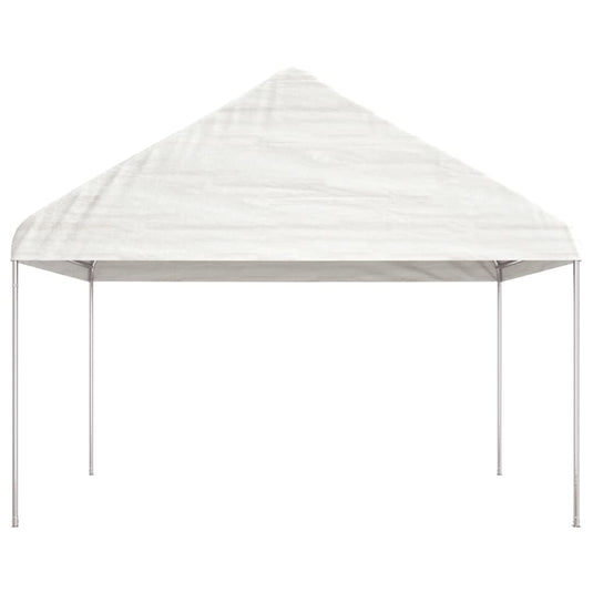 VidaXL Prieel met dak 11,15x4,08x3,22 m polyetheen wit