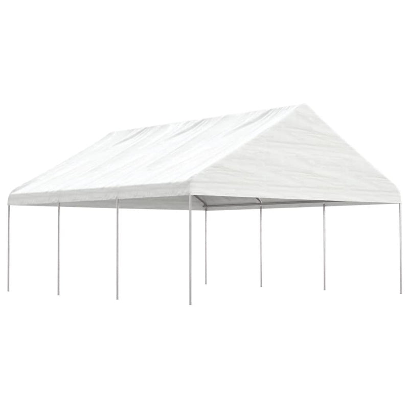 Afbeelding laden in galerijviewer, VidaXL Prieel met dak 6,69x5,88x3,75 m polyetheen wit
