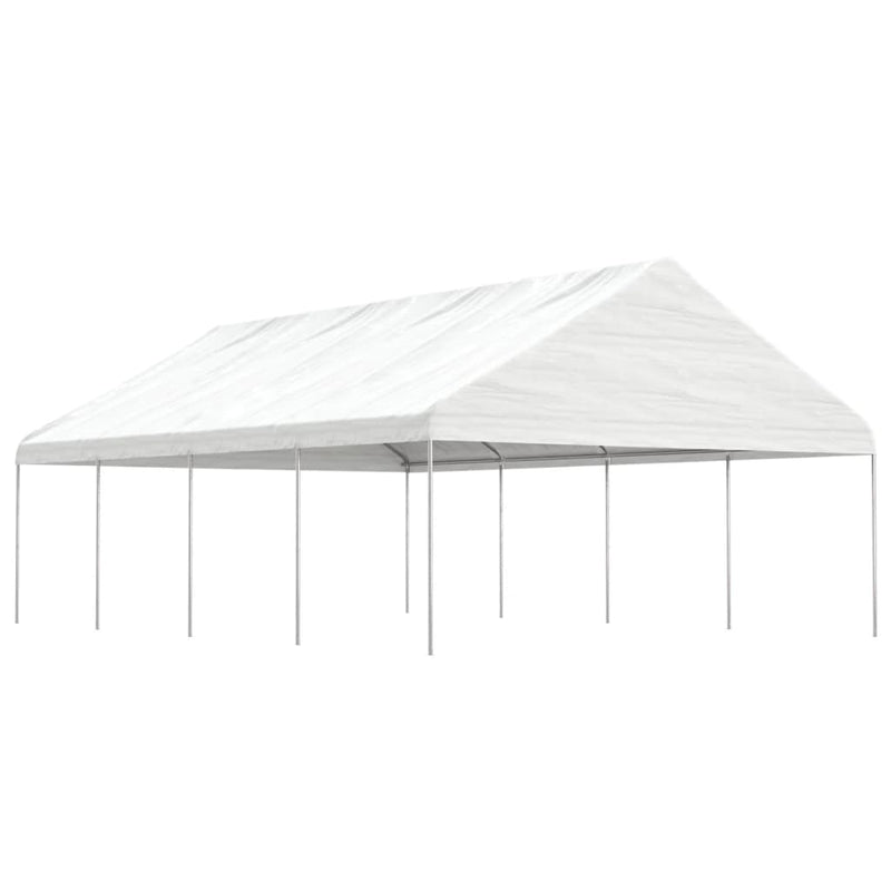 Afbeelding laden in galerijviewer, VidaXL Prieel met dak 8,92x5,88x3,75 m polyetheen wit
