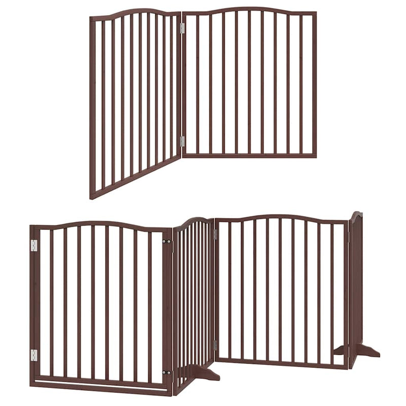 Afbeelding laden in galerijviewer, Vidaxl hondenhek inklapbaar 12 panelen 960 cm populierenhout bruin

