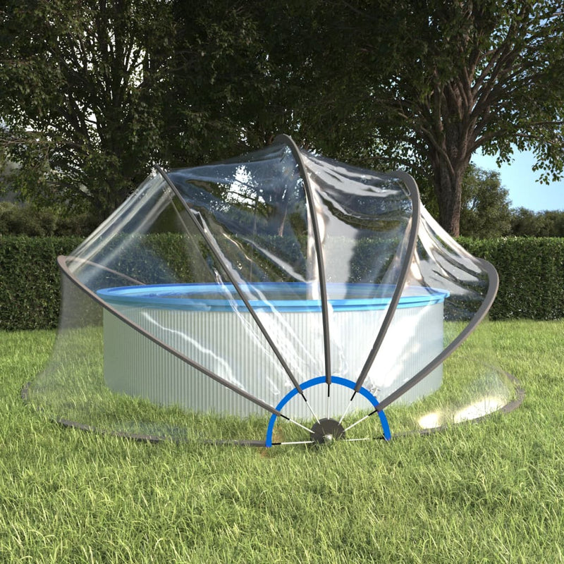 Afbeelding laden in galerijviewer, Vidaxl zwembadoverkapping rond 467x234 cm pvc
