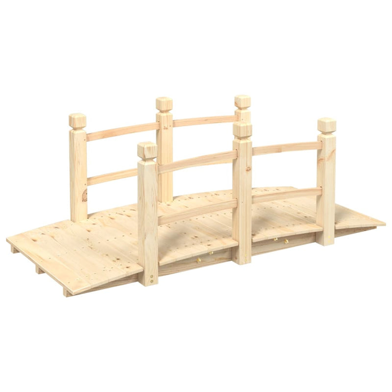 Afbeelding laden in galerijviewer, Vidaxl tuinbrug met leuningen 150x67x56 cm massief vurenhout
