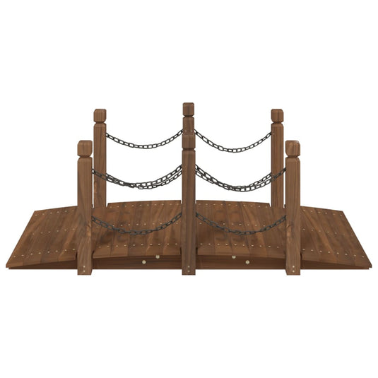Vidaxl tuinbrug met kettingrails 150x67x56 cm massief vurenhout