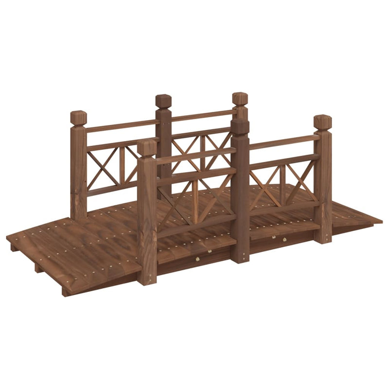 Afbeelding laden in galerijviewer, Vidaxl tuinbrug met leuningen 150x67x56 cm massief vurenhout
