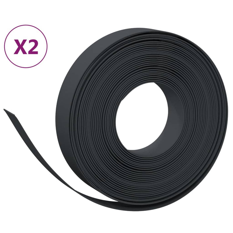 Afbeelding laden in galerijviewer, Vidaxl tuinranden 2 st 10 m 10 cm polyetheen zwart
