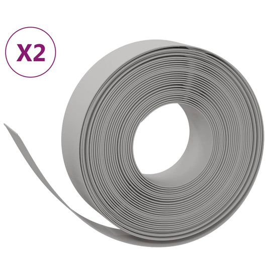 Vidaxl tuinranden 2 st 10 m 15 cm polyetheen grijs