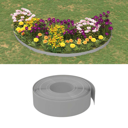 Vidaxl tuinranden 2 st 10 m 15 cm polyetheen grijs