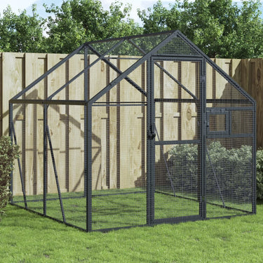 Vidaxl volière 1,79x2x1,85 m aluminium antracietkleurig