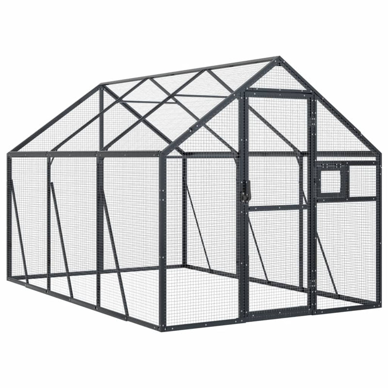 Afbeelding laden in galerijviewer, VidaXL Volière 1,79x3x1,85 m aluminium antracietkleurig
