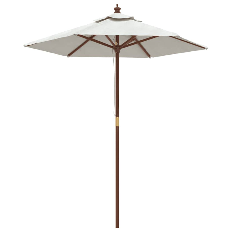Afbeelding laden in galerijviewer, Vidaxl parasol met houten paal 196x231 cm zandkleurig
