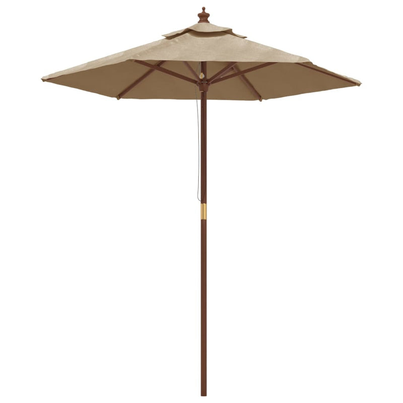 Afbeelding laden in galerijviewer, Vidaxl parasol met houten paal 196x231 cm taupe
