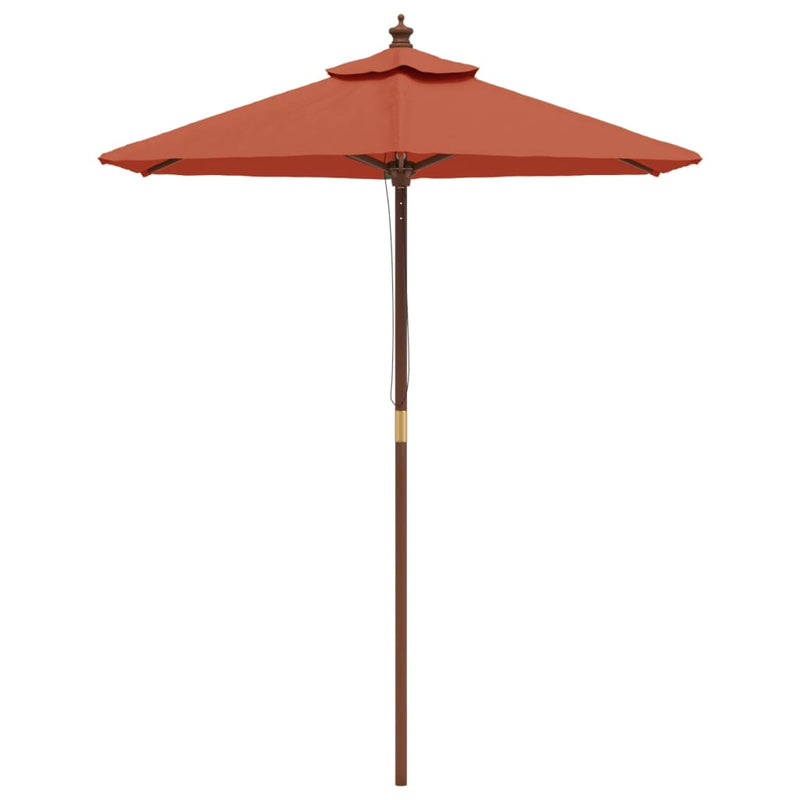 Afbeelding laden in galerijviewer, Vidaxl parasol met houten paal 196x231 cm terracottakleurig
