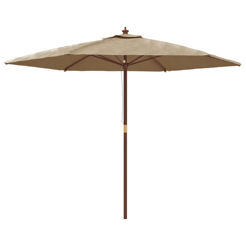 Afbeelding laden in galerijviewer, Vidaxl parasol met houten paal 299x240 cm taupe
