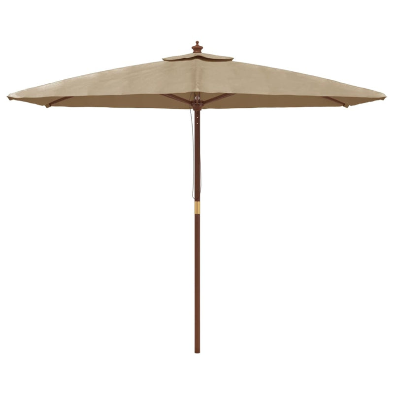 Afbeelding laden in galerijviewer, Vidaxl parasol met houten paal 299x240 cm taupe
