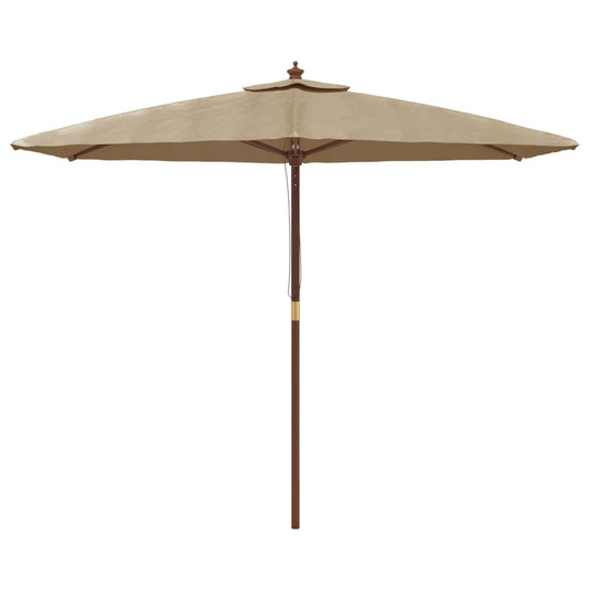 Vidaxl parasol met houten paal 299x240 cm taupe