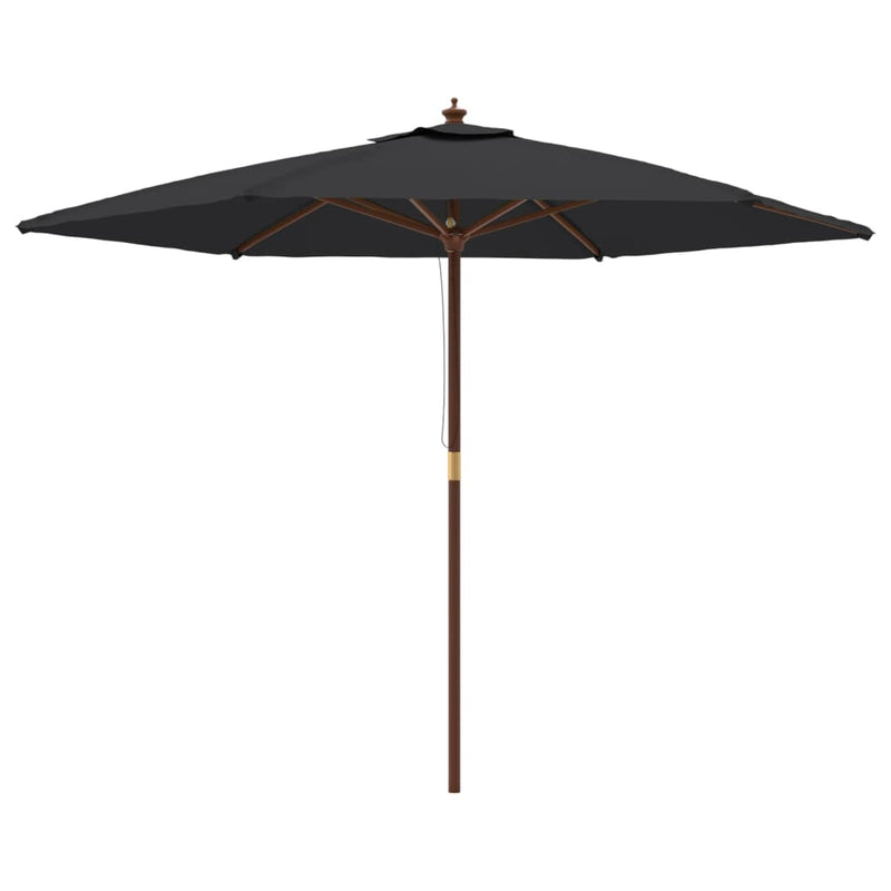 Afbeelding laden in galerijviewer, Vidaxl parasol met houten paal 299x240 cm zwart
