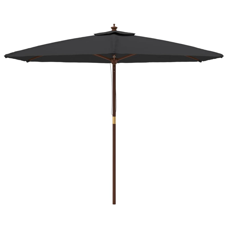 Afbeelding laden in galerijviewer, Vidaxl parasol met houten paal 299x240 cm zwart
