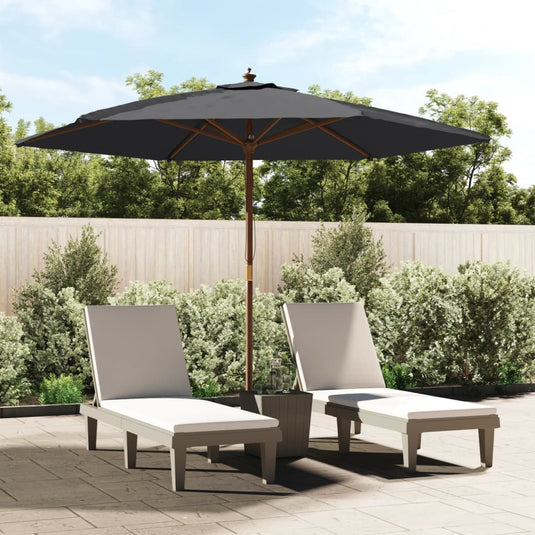 Vidaxl parasol met houten paal 299x240 cm zwart