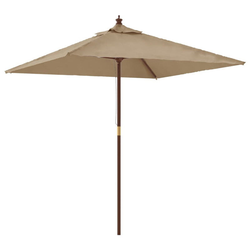 Afbeelding laden in galerijviewer, VidaXL Parasol met houten paal 198x198x231 cm taupe
