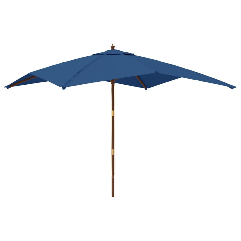 Afbeelding laden in galerijviewer, Vidaxl parasol met houten paal 300x300x273 cm azuurblauw
