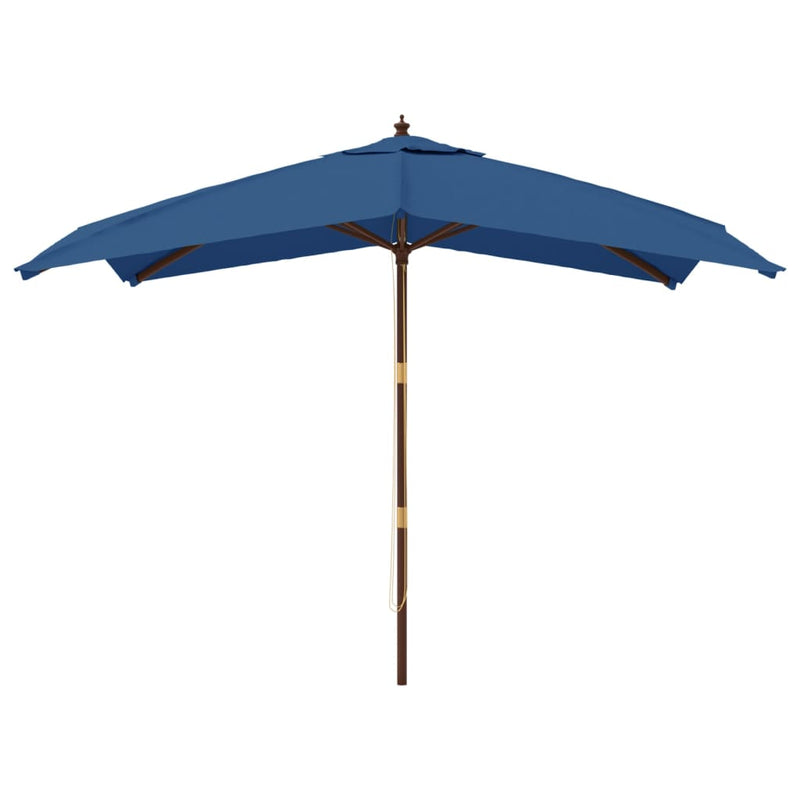 Afbeelding laden in galerijviewer, Vidaxl parasol met houten paal 300x300x273 cm azuurblauw
