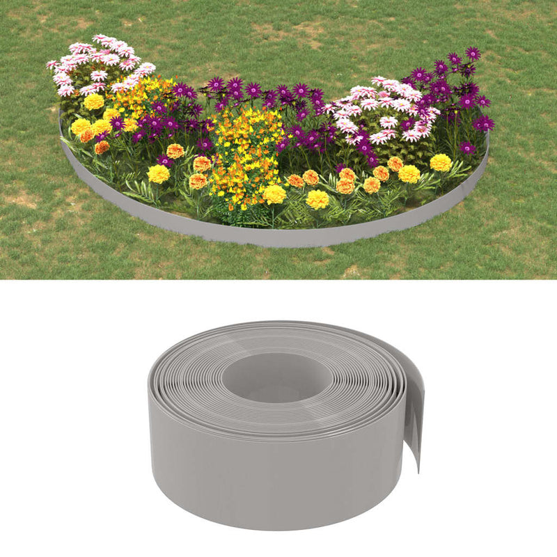 Afbeelding laden in galerijviewer, Vidaxl tuinrand 10 m 20 cm polyetheen grijs
