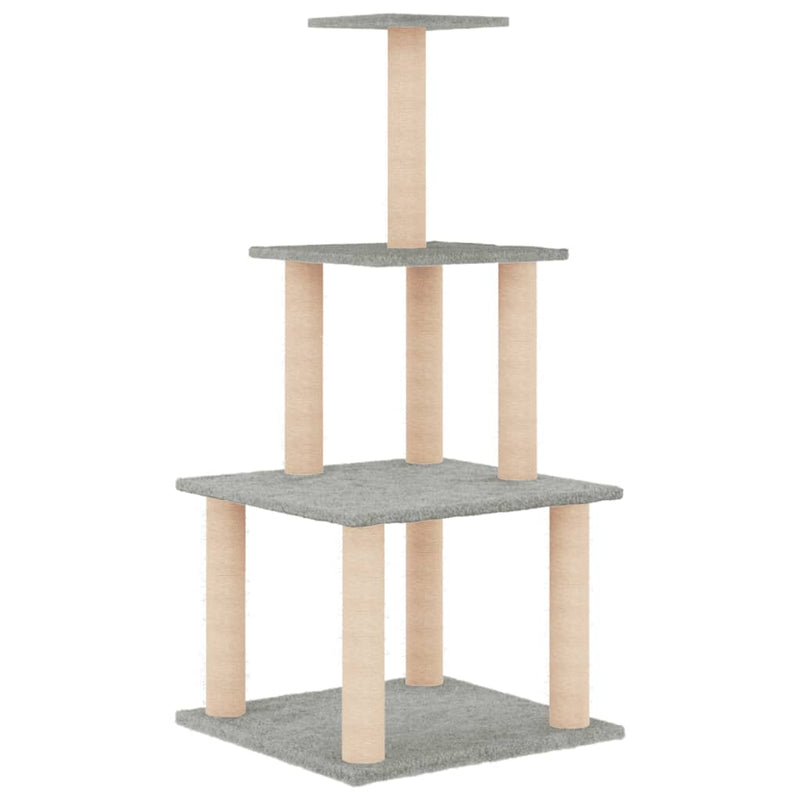 Afbeelding laden in galerijviewer, Vidaxl kattenmeubel met sisal krabpalen 111 cm lichtgrijs

