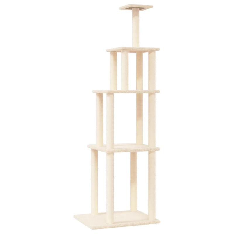 Afbeelding laden in galerijviewer, Vidaxl kattenmeubel met sisal krabpalen 183 cm crèmekleurig
