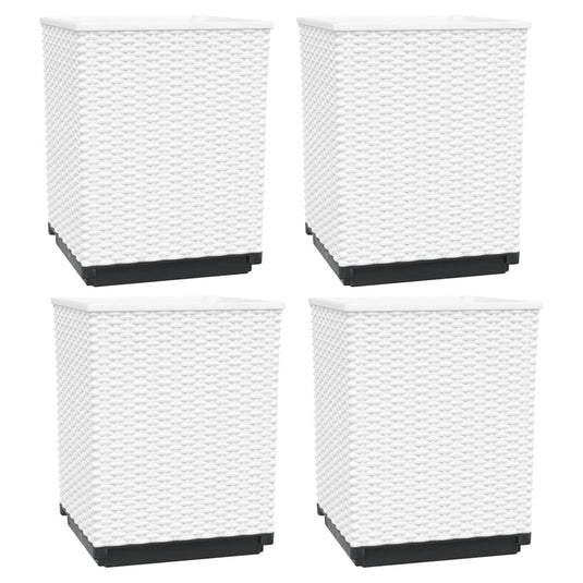 Vidaxl plantenbakken 4 st 30x30x37 cm polypropeen wit
