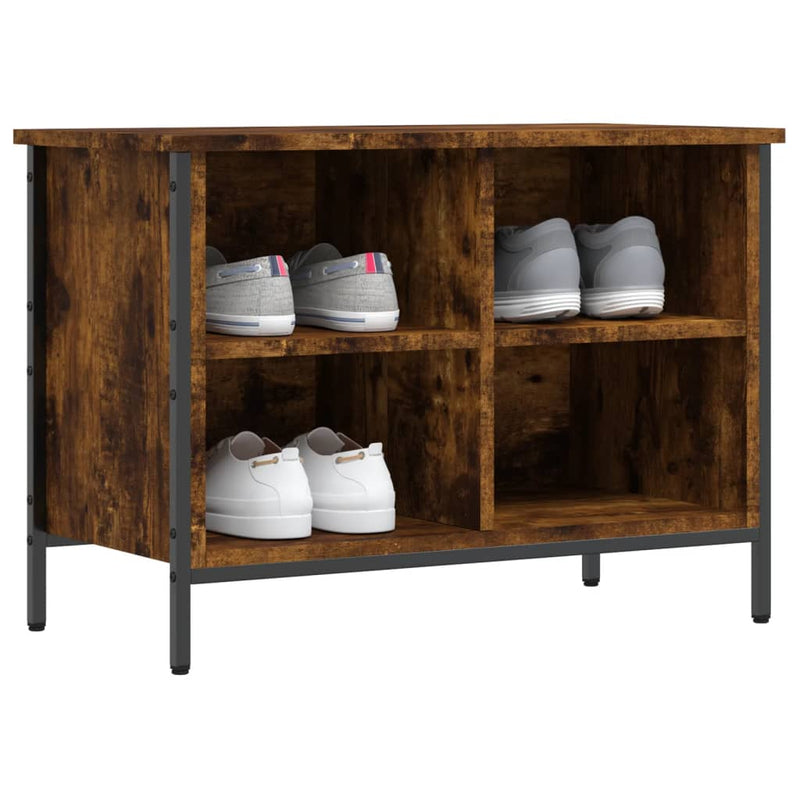 Afbeelding laden in galerijviewer, Vidaxl schoenenkast 69x35x50 cm bewerkt hout gerookt eikenkleurig
