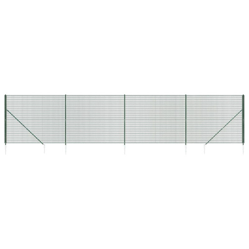 Afbeelding laden in galerijviewer, Vidaxl draadgaashek met grondankers 1,8x10 m groen
