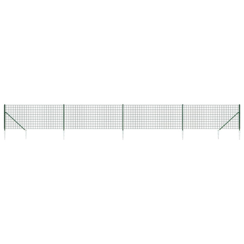 Afbeelding laden in galerijviewer, Vidaxl draadgaashek met grondankers 0,8x10 m groen

