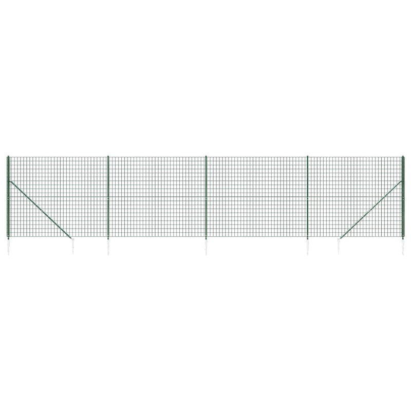 Afbeelding laden in galerijviewer, Vidaxl draadgaashek met grondankers 1,6x10 m groen
